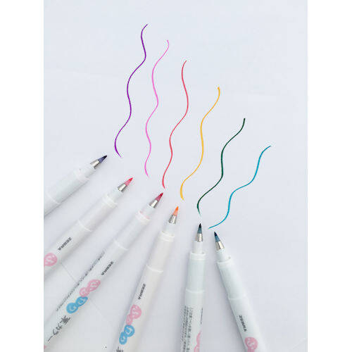 Zebra Funwari Fude Brush Pen Light Blue Delta Art
