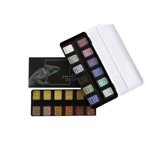 Finetec® Artist Pearlescent Watercolor Paint Set 24 Color