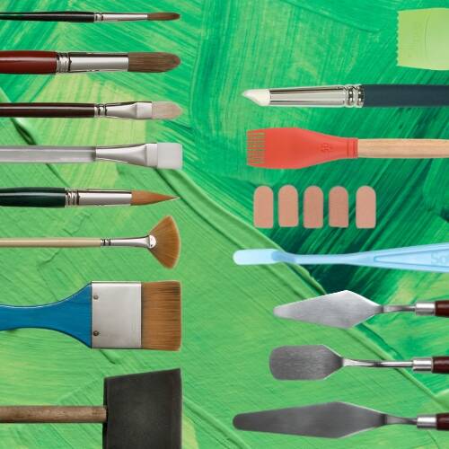 Brushes & Painting Tools: Palette Knives, Brush Holders